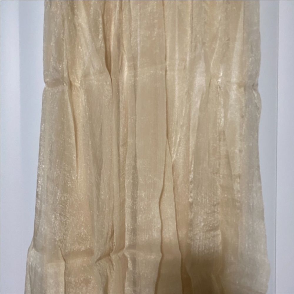 Gold Bestal Chiffon pleated midi skirt - Picture 2 of 6